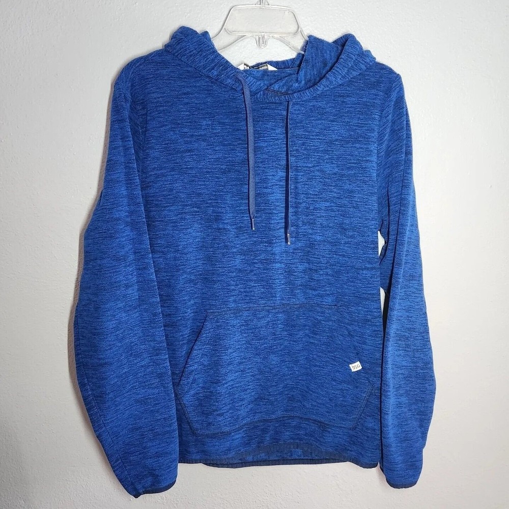 DSG Blue Fleece Pullover Hoodie Mens Sweatshirt Drawstring Hooded Size S